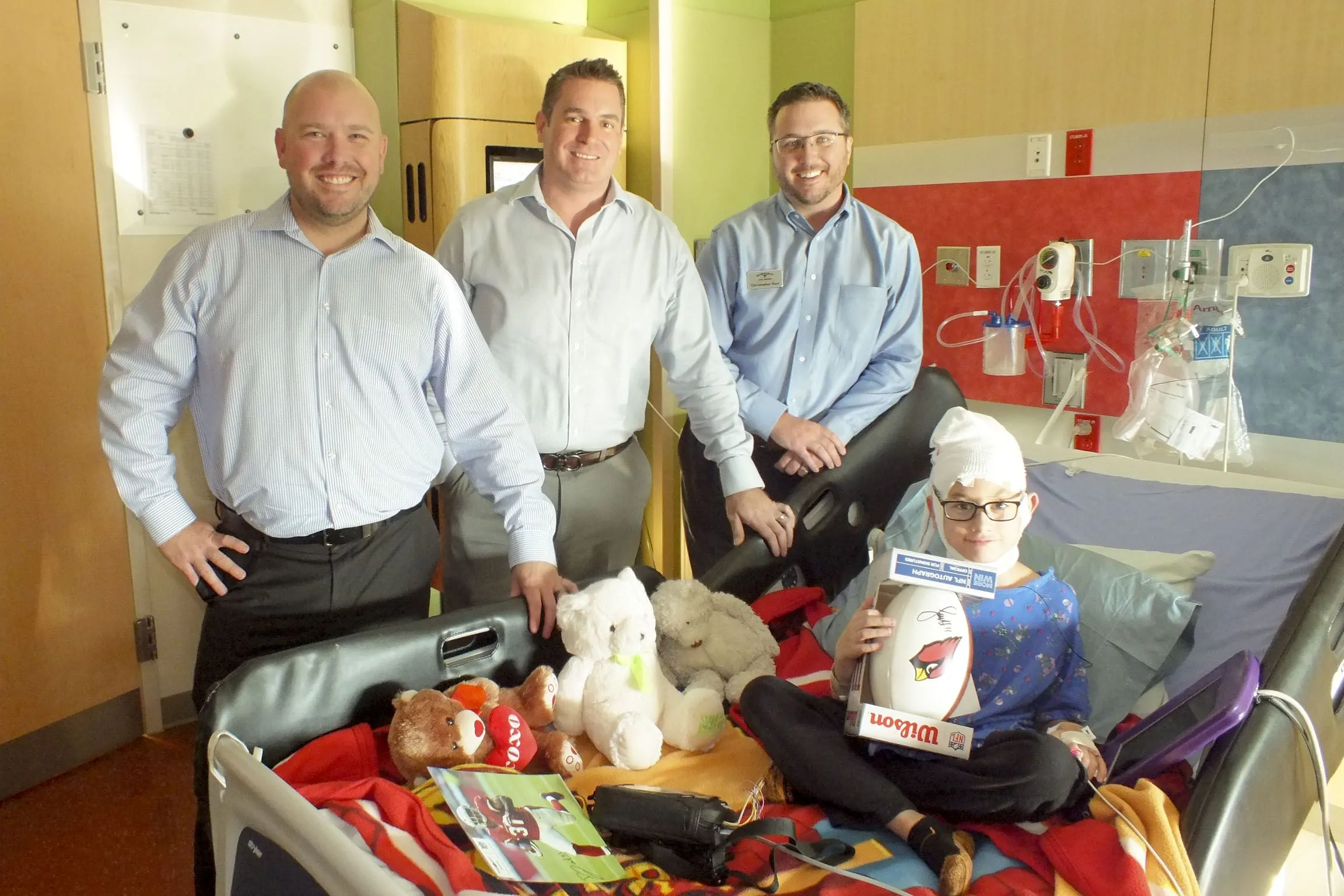 Adam (Earnhardt Hyundai GM), Peter (Rodeo Hyundai GM), and Chris (Marketing Director) at Phoenix Children's Hospital